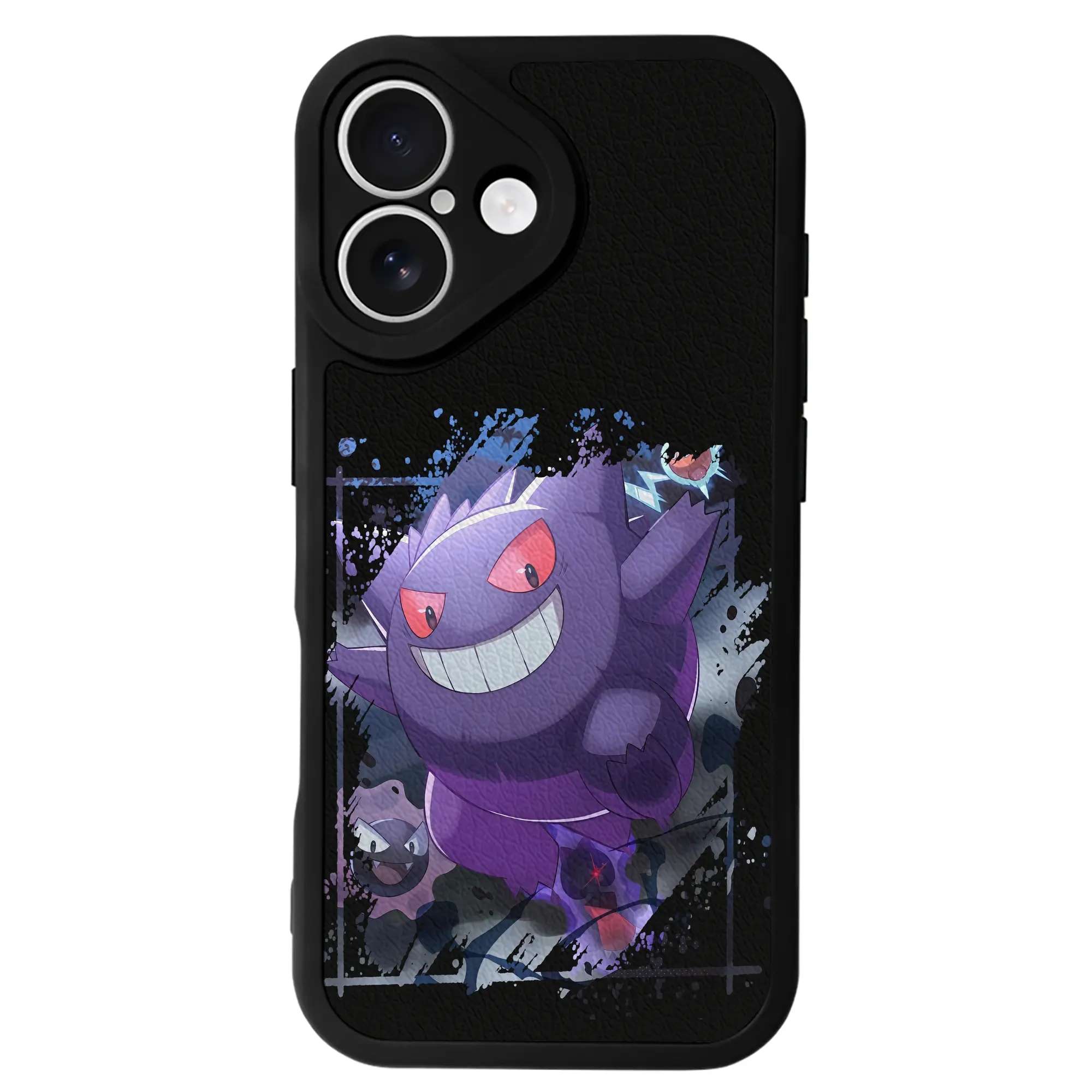 ポケモン グッズ,ゲンガー - IPhone 16シリーズ対応 ・ シリコンスマホケース ・ レザー調 ・ 高精度フィット ・ 耐衝撃 ・ ワイヤレス充電対応 ・ 精密カット